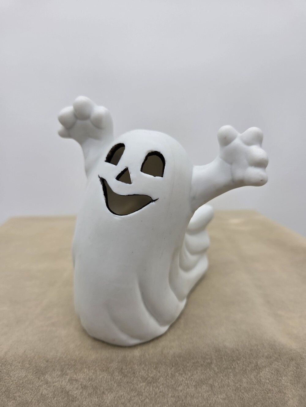 Vintage Halloween Ghost Candle Succulent Holder